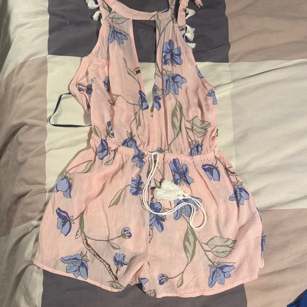 Forever 21 Pink and Blue Floral Kids One Piece